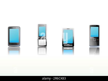 Vector illustration ? set of elegant black communication device icons Stock Vector