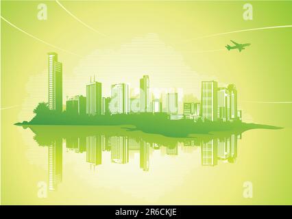 Big City - Grunge styled urban background. Stock Vector
