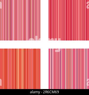 Four retro (seamless) vector stripe patterns in bright colors Stock Vector