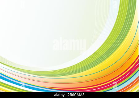 Vector illustration of abstract background made of Colorful Rainbow curved lines Stock Vector