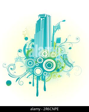 Vector illustration of style urban background Stock Vector
