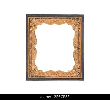 Old Antique Victorian tintype photo holder frame isolated with cut out center. Stock Photo