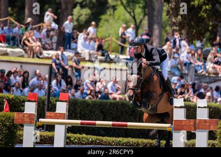 Rome, Italy. 27th May, 2023. Rome, Italy. 28th May, 2023. Steve Guerdat (SUI) during the 90Â° CSIO ROMA 2023, CSIO5* Nations Cup - 1.55m - 110.000 EUR - LR - LORO PIANA TROPHY, at Piazza di Siena in Rome, Italy. (Credit Image: © Gennaro Leonardi/Pacific Press via ZUMA Press Wire) EDITORIAL USAGE ONLY! Not for Commercial USAGE! Stock Photo