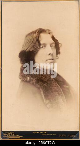 Oscar Wilde (1854-1900), Irish Poet and Playwright, head and shoulders portrait, Napoleon Sarony, 1882 Stock Photo