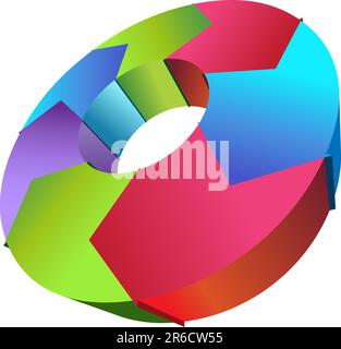 3D image of Cycle Process for Business Stock Vector