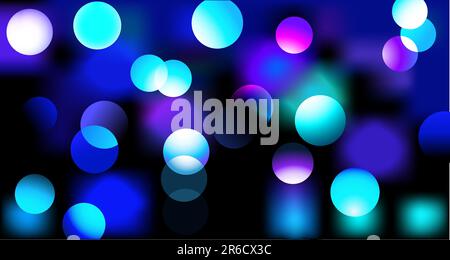 Vector illustration of disco lights dots pattern on black background Stock Vector