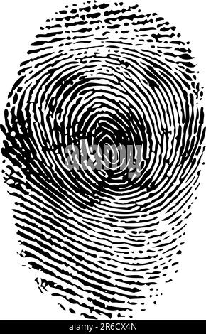 Fingerprint black on white vector illustration Stock Vector