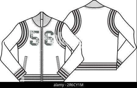 lady baseball style jacket Stock Vector