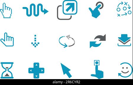 Vector icons pack - Blue Series, pointer collection Stock Vector