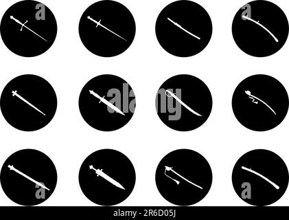 Guns. Set of 12 vector for web. Similar images can be found in my gallery. Stock Vector