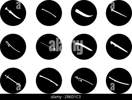 Guns. Set of 12 vector for web. Similar images can be found in my gallery. Stock Vector