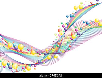 Colourful lines background on sea theme for design use Stock Vector