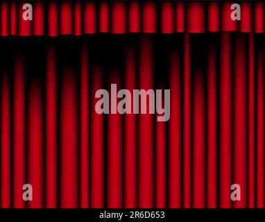 Editable vector illustration of a red curtain Stock Vector