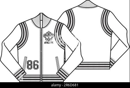 lady baseball style jacket Stock Vector
