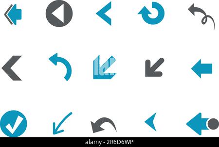 Vector icons pack - Blue Series, arrows collection Stock Vector