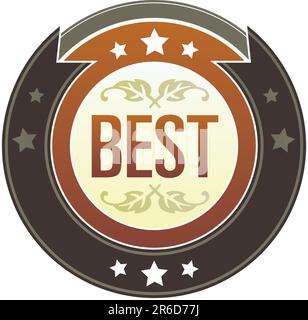 Best e-commerce icon on round red and brown imperial vector button with star accents suitable for use on website, in print and promotional material... Stock Vector