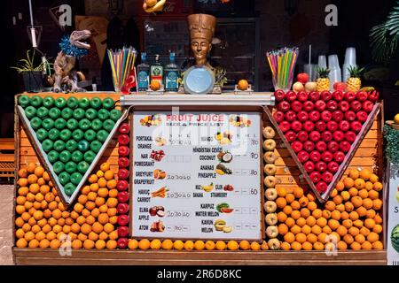 Juice stand in old town Kaleiçi, Antalya, Turkey Stock Photo