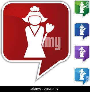 Set of speech bubble style icons - maid service. Stock Vector
