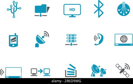 Vector icons pack - Blue Series, wi-fi collection Stock Vector