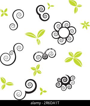 spiral vector symbol made of spirals and curves Stock Vector