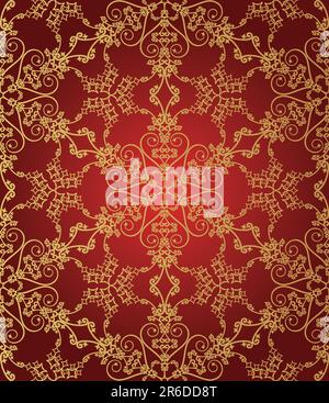 Seamless brown floral damask wallpaper. Available in vector format. Vector format is Adobe illustrator EPS file, compressed in a zip file. The docu... Stock Vector