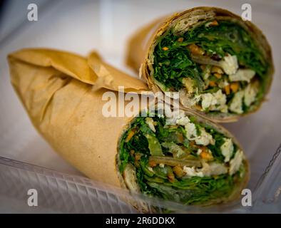 Caesar  chicken wrap for a to go lunch Stock Photo