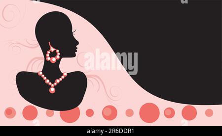 Vector Illustration Business Card for jewelry or beauty. Very Easy to edit, no gradients, no strokes. Stock Vector