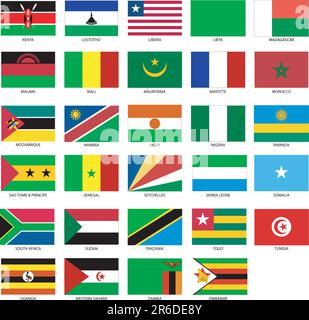 29 African Flags 2 Vector Illustration of the Flags of different countries of the world. They are organized by location then in alphabetical in ord... Stock Vector