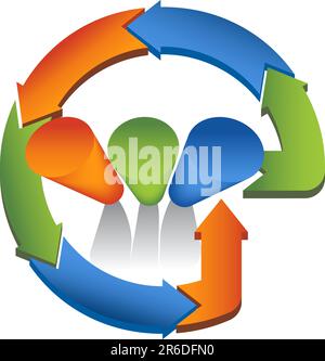 Cycling graph arrows isolated on a white background. Stock Vector