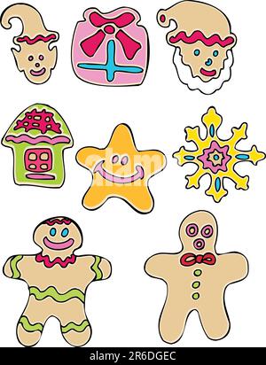 Ginger cookies set christmas clipart Royalty Free Vector Stock Vector ...