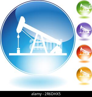 Oil drill crystal icon  isolated on a white background. Stock Vector