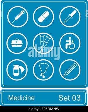Medicine icon set Stock Vector