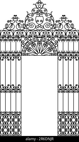 vector image of a wrought iron gate Stock Vector