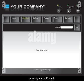 Black Keyboard Website template Stock Vector
