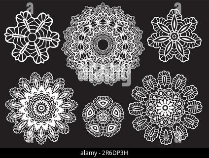 Delicate lace doilies, vector pattern Stock Vector