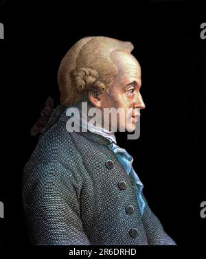 Emmanuel Kant (1724-1804) philosophe allemand, gravure - Immanuel Kant Stock Photo