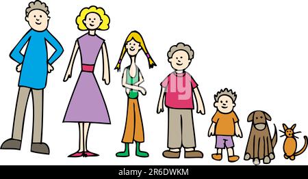 Everyone in the family from pets to parents. Stock Vector