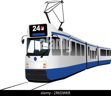 City transport. Tram. Vector illustration Stock Vector