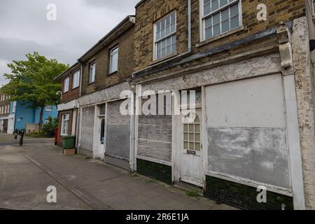 'Bluetown', Sheerness, port town on The Isle of Sheppey, island off the northern coast of Kent, England, neighbouring the Thames Estuary, England, UK Stock Photo