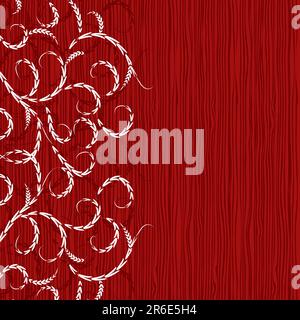 Abstract floral ornament on wooden background Stock Vector