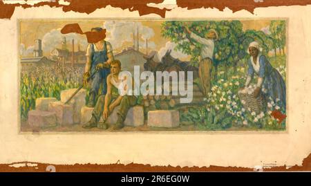 Abundance of Today (mural study, Clarksville, Tennessee Post Office). tempera on fiberboard. Date: ca. 1937-1938. Museum: Smithsonian American Art Museum. Stock Photo