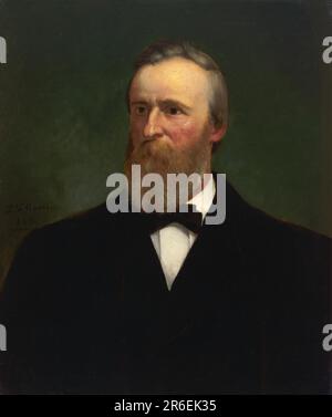 Rutherford B. Hayes. Date: 1881. oil on canvas. Museum: NATIONAL PORTRAIT GALLERY. RUTHERFORD BIRCHARD HAYES. Stock Photo