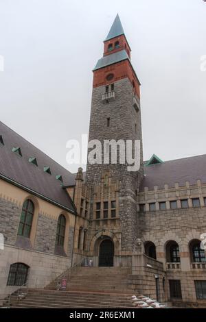 The National Museum in Finland, Helsinki. Also known as Kansallis museo in Finnish and National museum in Sweden, is a roman style national museum. Stock Photo