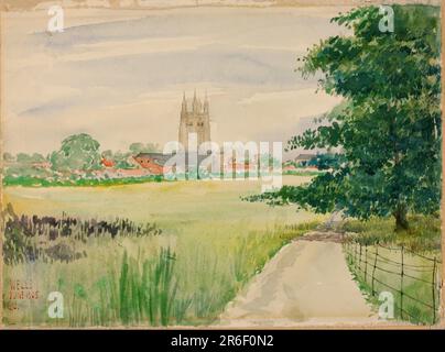 Wells Cathedral, England. Date: 1905. watercolor and pencil on paper. Museum: Smithsonian American Art Museum. Stock Photo