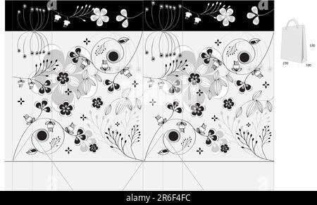 Decorative bag with floral ornament Stock Vector