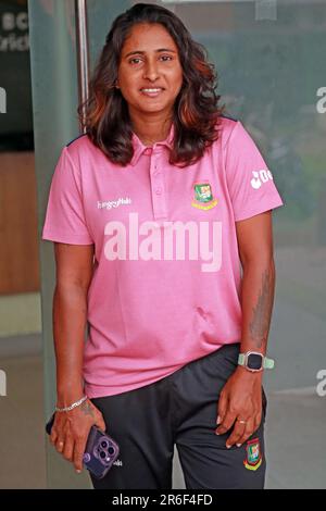 Lata Mondal is a Bangladeshi cricketer who plays for the Bangladesh national women's cricket team as a right-handed batter and right-arm medium pacer Stock Photo