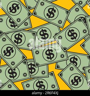Abstract seamless pattern with dollar. Background for your design. Vector illustration. Stock Vector