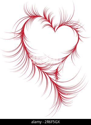 abstract heart design with swirls, vector Stock Vector