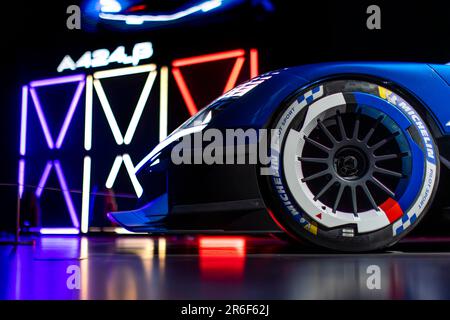 Le Mans, France. 08th June, 2023. Presentation of the Alpine A424 Beta during the 24 Hours of Le Mans 2023 on the Circuit des 24 Heures du Mans on June 9, 2023 in Le Mans, France - Photo Julien Delfosse/DPPI Credit: DPPI Media/Alamy Live News Stock Photo