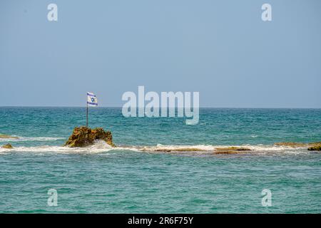 Israel Jaffa The Andromeda rock at the entrance to the harbour Stock ...